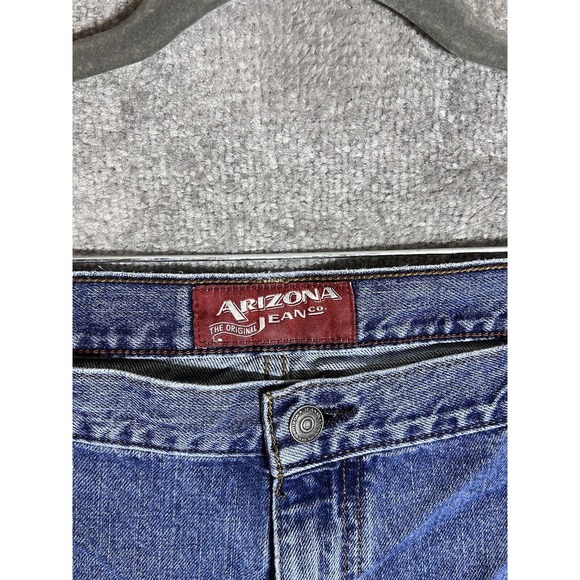 Arizona Relaxed Straight Leg Jeans Mens Size 42 X 32 Blue Denim Cotton 5 Pocket - Picture 3 of 10